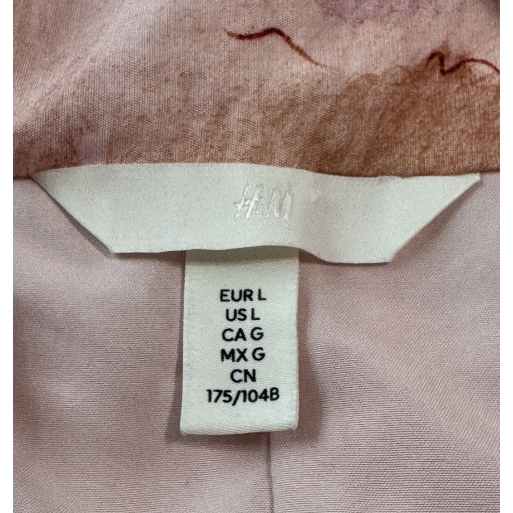 H&M Women's Ramadan Kaftan Maxi Dress Size L Oversized Artsy Watercolor Pink - Picture 8 of 10